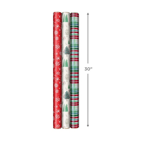 Hallmark Rustic Red&Green Christmas Wrapping Paper Set-Paper, Ribbon, bo… - Picture 3 of 9